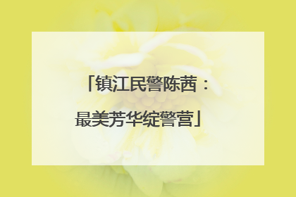 镇江民警陈茜：最美芳华绽警营