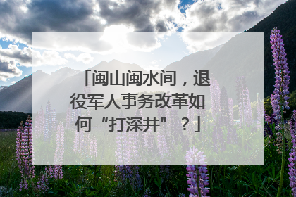 闽山闽水间，退役军人事务改革如何“打深井”？