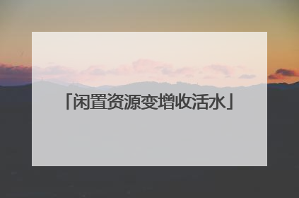 闲置资源变增收活水