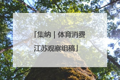 集纳｜体育消费江苏观察组稿