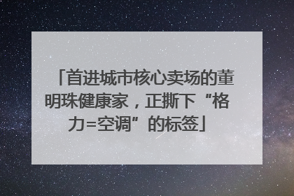 首进城市核心卖场的董明珠健康家，正撕下“格力=空调”的标签