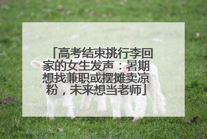 高考结束挑行李回家的女生发声：暑期想找兼职或摆摊卖凉粉，未来想当老师