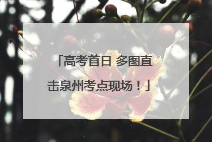 高考首日 多图直击泉州考点现场！
