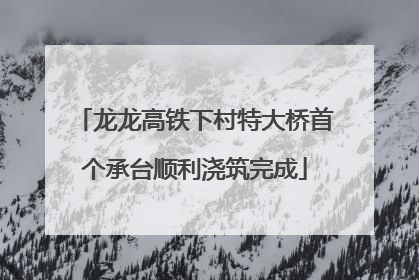 龙龙高铁下村特大桥首个承台顺利浇筑完成