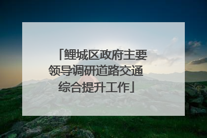 鲤城区政府主要领导调研道路交通综合提升工作