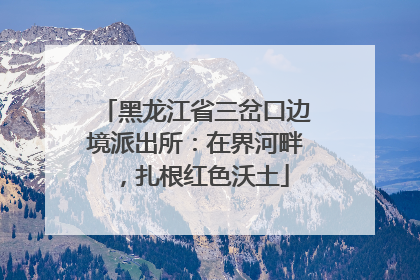 黑龙江省三岔口边境派出所：在界河畔，扎根红色沃土