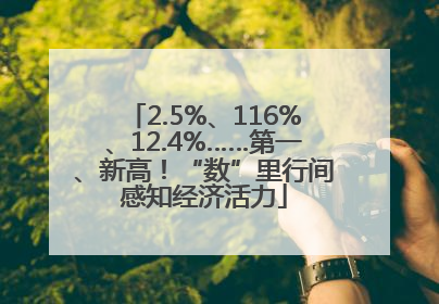 2.5%、116%、12.4%……第一、新高！“数”里行间感知经济活力