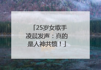 25岁女歌手凌晨发声：真的是人神共愤！
