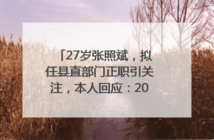 27岁张照斌，拟任县直部门正职引关注，本人回应：2019年选调生，此前负责公文相关工作