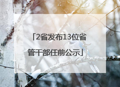 2省发布13位省管干部任前公示