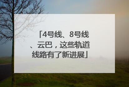 4号线、8号线、云巴，这些轨道线路有了新进展