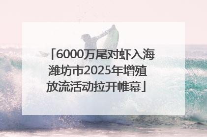 6000万尾对虾入海 潍坊市2025年增殖放流活动拉开帷幕